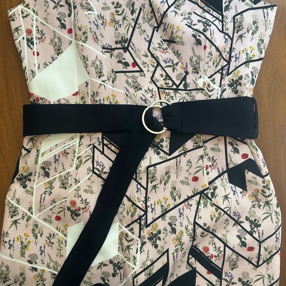Preen by Thornton Bregazzi floral geometric print dress | medium | black & pink - Picture 6 of 10